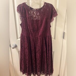 Torrid Midi lace purple/wine cocktail dress